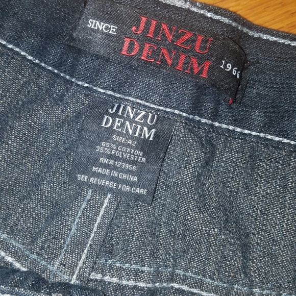 Jinzu Dark Wash Jean Denim Shorts | 42" - Picture 2 of 3